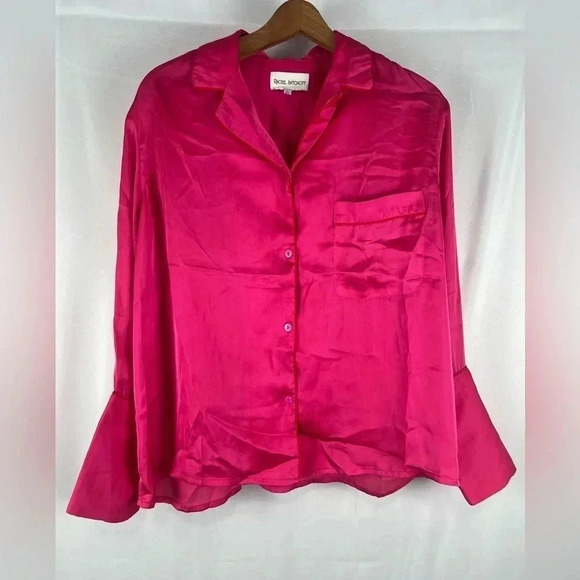 Rachel Antonoff Hot Pink Top Pajama Blouse women’s Small - Picture 1 of 9